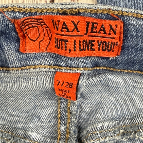 Wax skinny blue Jeans Size 7/28 - Picture 3 of 12